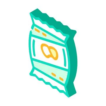 Chips crunchy potatoes isometric icon vector illustration Stock Illustration