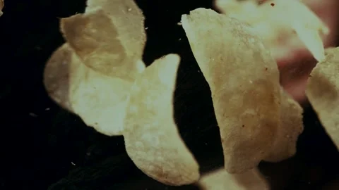 Chips Drop and Break Stock Footage 300889923