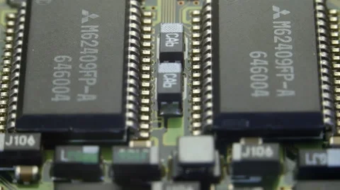 The chips of the the electronic board Video stock 49875848