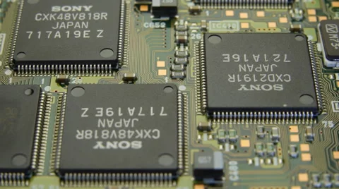 The chips of the the electronic board Stock Footage 49875979