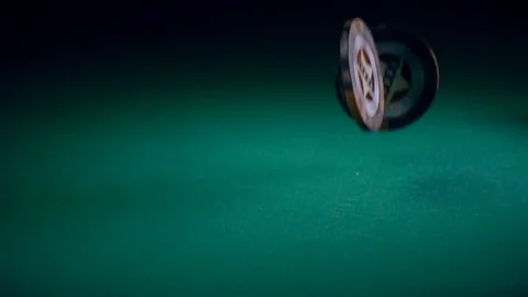 Chips Fall on the Playing Table Stock Footage 70637290