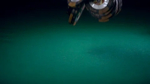 Chips Fall on the Playing Table Stock Footage 70677448