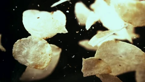 Chips Fall Violently Stock Footage 300889811