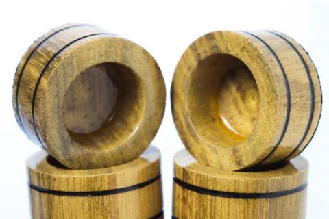 Chips from the game checkers or backgammon on each other Stock Photos