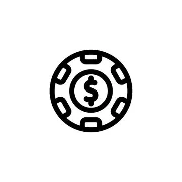 Chips for the game icon vector. Isolated contour symbol illustration Stock Illustration