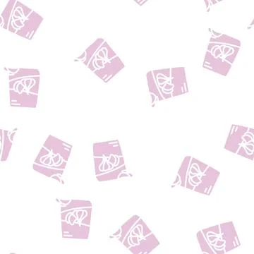 Chips garlic glyph vector seamless pattern Illustrazione stock