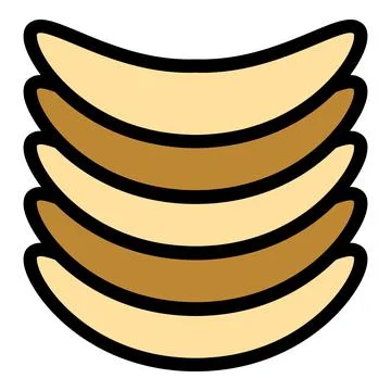 Chips icon color outline vector Stock-Illustration