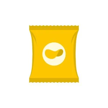 Chips icon, flat style Stock Illustration