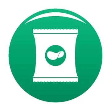 Chips icon green Stock Illustration