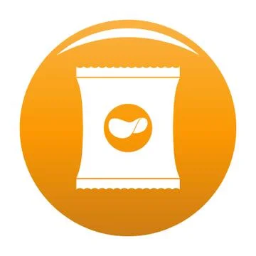 Chips icon orange Stock Illustration