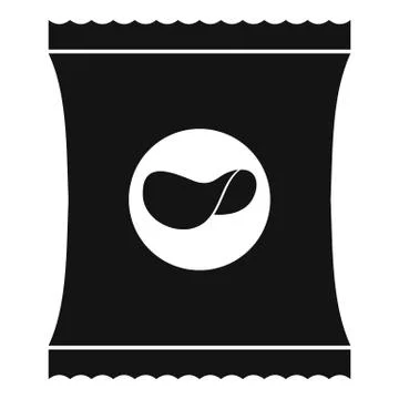 Chips icon, simple black style Stock Illustration