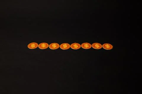 Chips with the image of the dollar lies on the background Stock Photos
