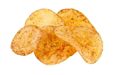 Chips isolated on a white background closeup Stock Photos