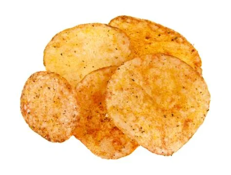 Chips isolated on a white background closeup Stock Photos