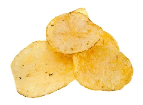 Chips isolated on white background Stock Photos