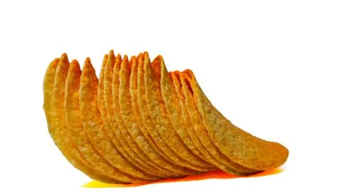 Chips isolated on the white background. Stock Photos