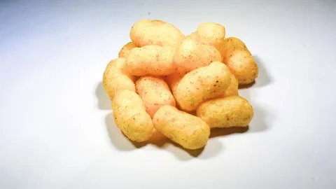 Chips isolated on a white background.Potato chips snacks food rotate 360 . Stock Footage 169340224