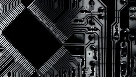 The chips on the motherboard,close up Stock Footage 82701406