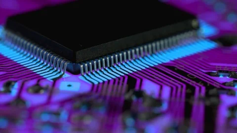 The chips on the motherboard,close up Stock Footage 82709032