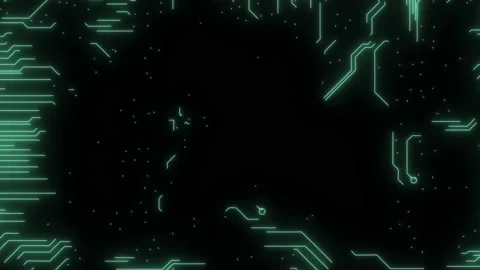 Chips in neon light. Motherboard, network contours in the process of appearance. Stock Footage 130863371
