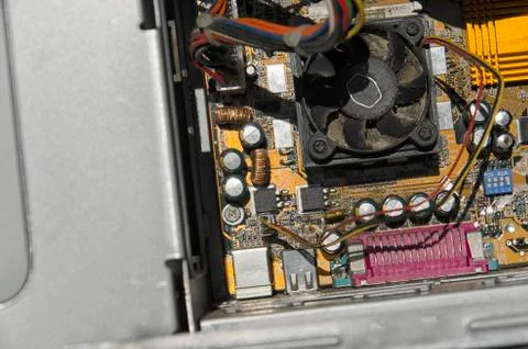 The chips of a old computer Stock Photos