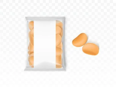 Chips pack crunchy snack package isolated clip art Stock-Illustration