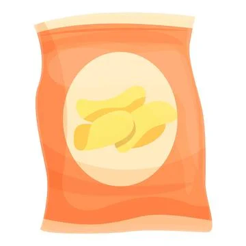 Chips with paprika icon cartoon vector. Packet with potato Stock Illustration