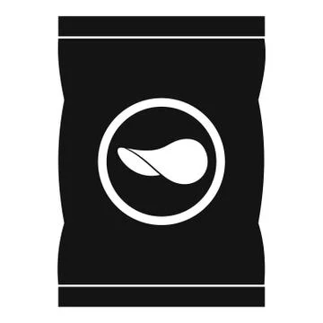 Chips plastic bag icon, simple style Stock Illustration