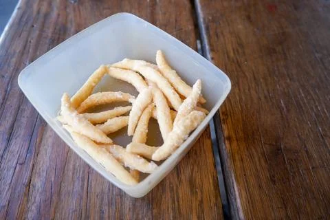 Chips in a plastic bowl Stock Photos