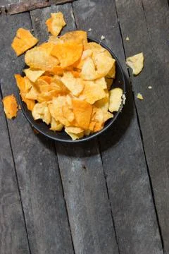 Chips on the plate Stock Photos