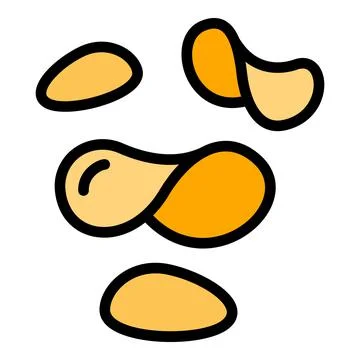 Chips potato icon, outline style Stock Illustration