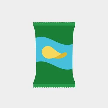 Chips potato pack icons for web design Stock Illustration