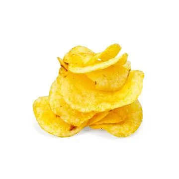 Chips potato Stack of potato chips isolated on white background Copyright:... Stock Photos