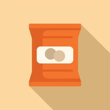 Chips product pack icon flat vector. Vending machine food 스톡 일러스트