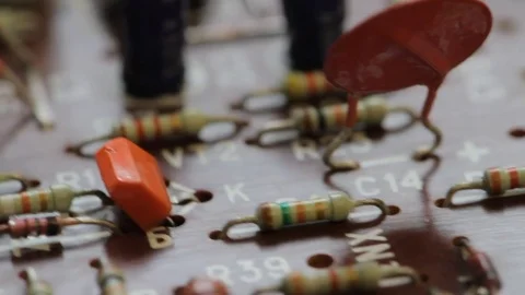 Chips radio components mounted on a Board Video stock 85325688