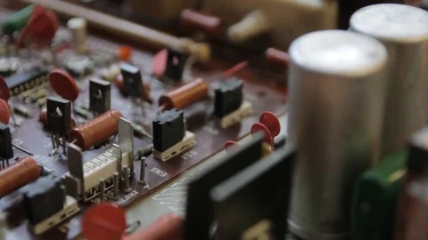 Chips radio components mounted on a Board Video stock 85326292