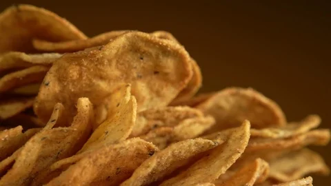 Chips rotate in front of the camera. Stock Footage 126403297