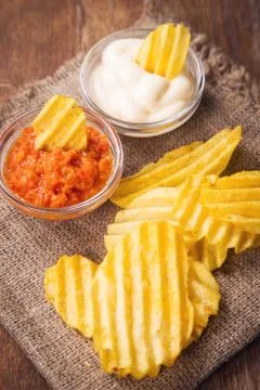 Chips with sauce Foto stock