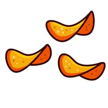 Chips. Set of snacks. Junk street food. Cartoon illustration Stock Illustration