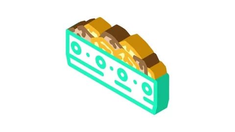 Chips smoker isometric icon animation Stock Footage 327290657