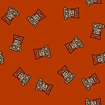 Chips smoker vector seamless pattern Stock Illustration