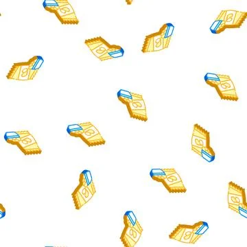 Chips snack isometric icon seamless pattern Illustrazione stock