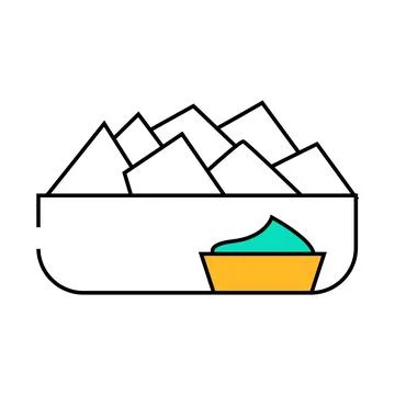 Chips spinach icon color illustration Stock Illustration