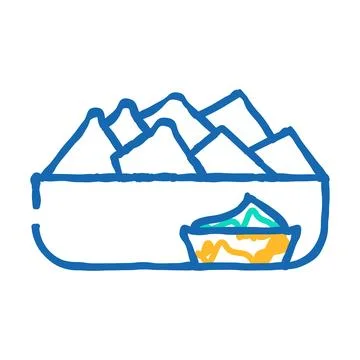Chips spinach icon doodle illustration Stock Illustration