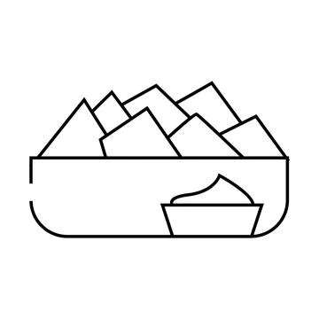 Chips spinach line icon vector illustration Stock Illustration