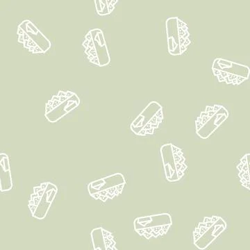 Chips spinach line vector seamless pattern Stock Illustration