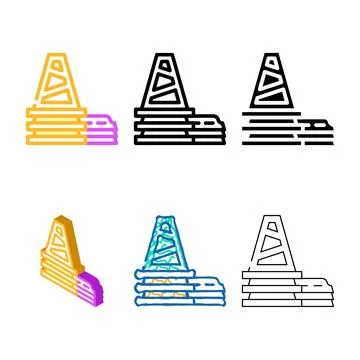 Chips for training color edition icon vector Stock Illustration