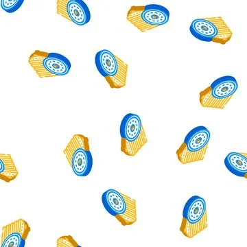 Chips for training isometric icon seamless pattern Stock Illustration