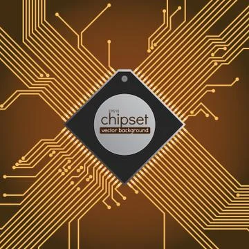Chipset circuit vector background Stock Illustration