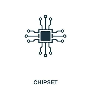 Chipset icon. Line style icon design. UI. Illustration of chipset icon Stock Illustration